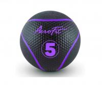 Набивной мяч 5 кг, черный/фиолетовые полоски Aerofit AFMB5